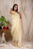 Lemon Linen Silk Saree