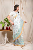 Terring Blue Linen Silk Saree