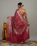 Deep Magenta Katan Silk Saree - Silk Mark Certified