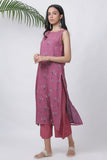 Sleeveless Floral Pink Kurta