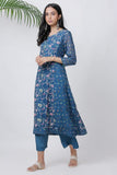 Floral Blue Flare Kurta