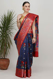 Oceanic Blue Katan Silk Saree