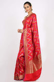 Candy Red Handloom Khadua Katan Silk Drape