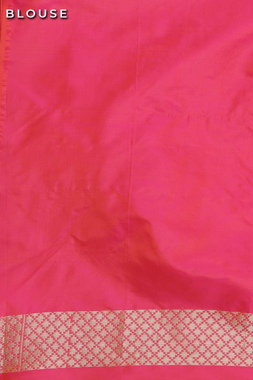 Raspberry Pink Pure Katan Silk Banarasi Handloom Saree- Silk Mark Certified