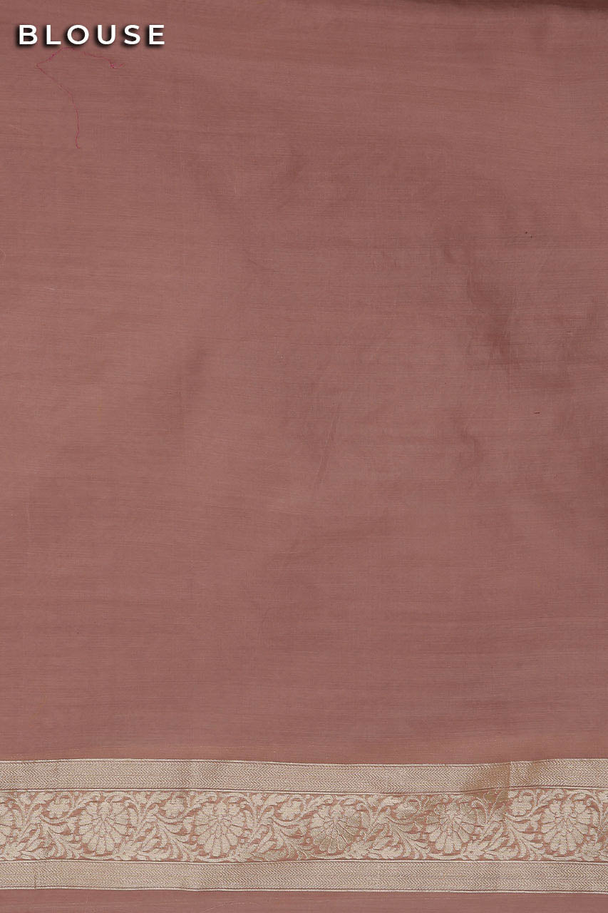 Powder Pink Kora Banarasi Handloom Saree- Silk Mark Certified
