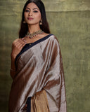 Gold Silver Silk Tissue Saree