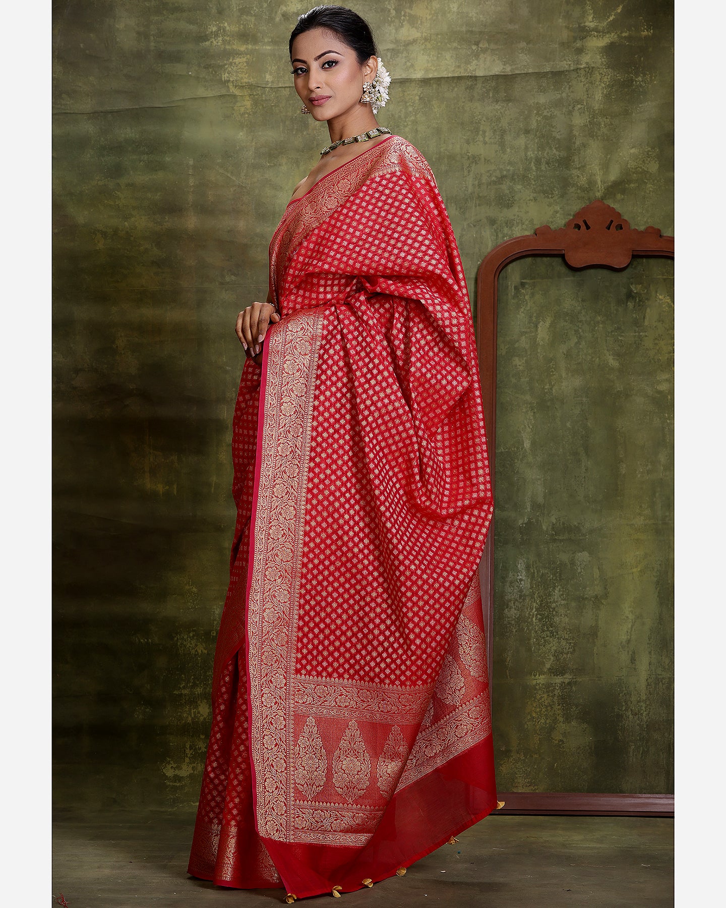 Red Silk Cotton Saree