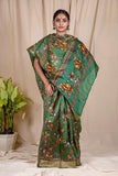 Emerald Green Katan Silk Saree - Silk Mark Certified