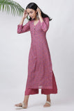 Polka Pink Kurta With Palazzo