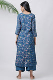 Floral Blue Flare Kurta