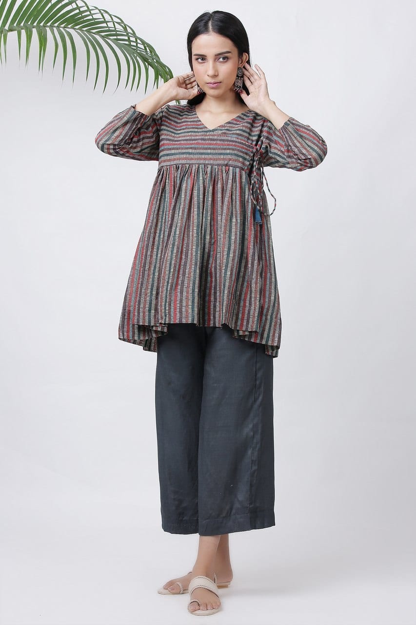 Stripes Top With Palazzo Pants