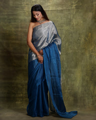 Electric Blue Tissue Silk Saree