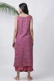 Floral Sleeveless Pink Kurta