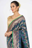Oceanic Handwoven Khadua Katan Silk Drape