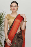 Mahogany Brown Katan Silk Drape