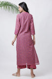 Polka Pink Kurta With Palazzo