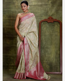 Light Pista Silk Cotton Saree