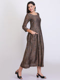 Umber Brown-Old Rose Dress