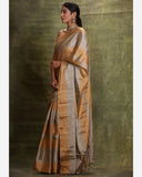 Grey Gold Tissue Handloom Saree