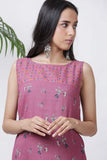 Floral Sleeveless Pink Kurta