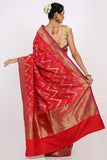 Candy Red Handloom Khadua Katan Silk Drape