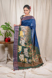 Shade Of Blue Moonga Silk Saree - Silk Mark Certified