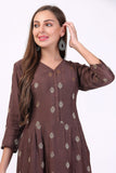 Pleated Light Rosewood Kurta