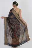 Coal Black Moonga Silk Saree - Silk Mark Certified