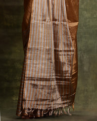 Handwoven Gold - Silver Tissue Silk Saree
