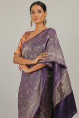 Blue Pure Gajji Silk Zari Banarasi handloom- Silk Mark Certified