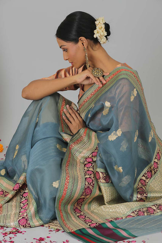 Handloom Kora Banarasi Saree- Silk Mark Certified