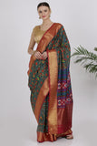 Peacock Green Katan Silk Saree - Silk Mark Certified