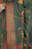 Pine Green Katan Silk Saree - Silk Mark Certified