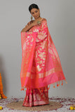 Raspberry Pink Pure Katan Silk Banarasi Handloom Saree- Silk Mark Certified