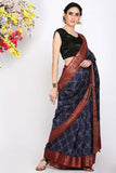 Oceanic Blue Moonga Silk Saree - Silk Mark Certified