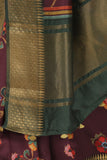 Mahogany Maroon Katan Silk Saree - Silk Mark Certified