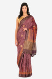 Sangria Wine Moonga Silk Saree - Silk Mark Certified