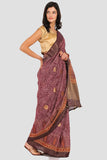 Sangria Wine Moonga Silk Saree - Silk Mark Certified