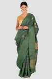 Deep Green Moonga Silk Saree - Silk Mark Certified