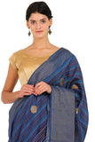 Royal Blue Moonga Silk Saree - Silk Mark Certified