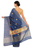 Royal Blue Moonga Silk Saree - Silk Mark Certified