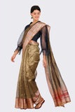 Navy Blue Tissue Silk Saree - Silk Mark Certified