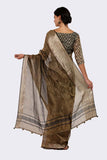 Golden Black Tissue Silk Saree - Silk Mark Certified