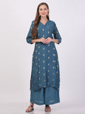 Rozana Blue Grey Kurta