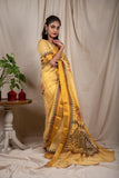 Classy Yellow Linen Silk Saree